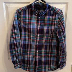 USED Ralph Lauren Boys Size XL Button down checkered
